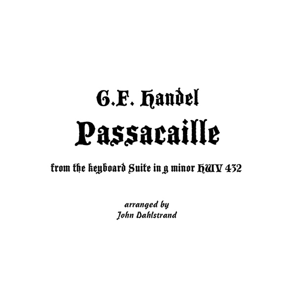 Passacaille for Bass & Harp- Haendel/Dahlstrand